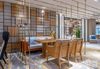 مخصص 5 نجوم خشبية حديثة مطعم بوث كرسي طاولة أثاث مجموعة فندق مطعم أثاث