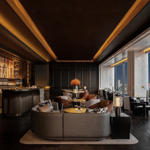مصنوعة خصيصًا تصميمًا حديثًا مستديرًا في فندق Wood Lobby Sofa كراسي فندق رائعة